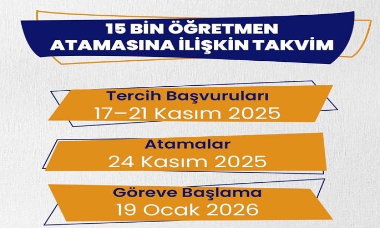 15 Bin Öğretmen Atama ve Tercih Kılavuzu Yayımlandı