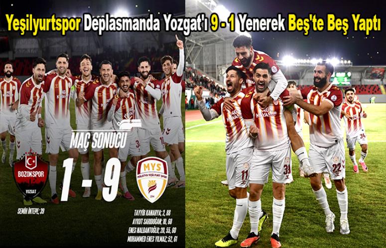 Malatya  Yeşilyurtspor Yozgat’ta  Gol Oldu Yağdı 9 - 1  